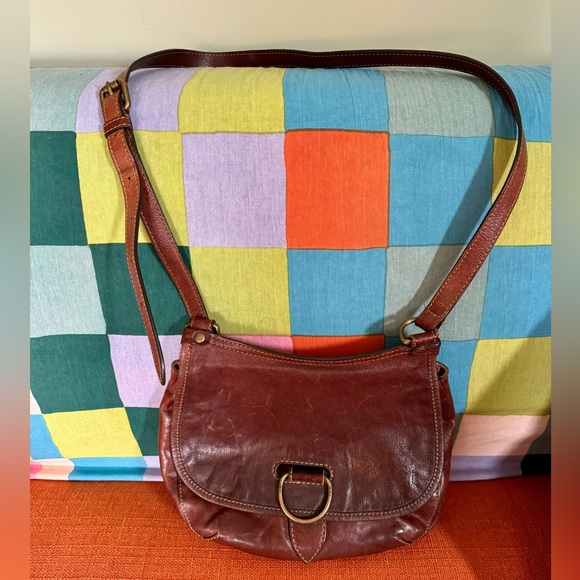 Frye Leather saddlebag bag FREE SHIPPING - Picture 1 of 6